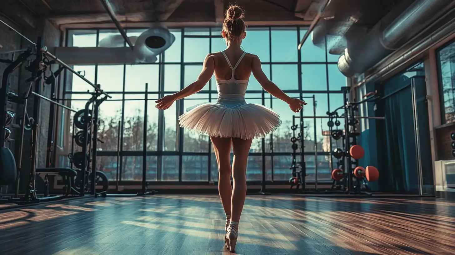 Ballerina training in Gym