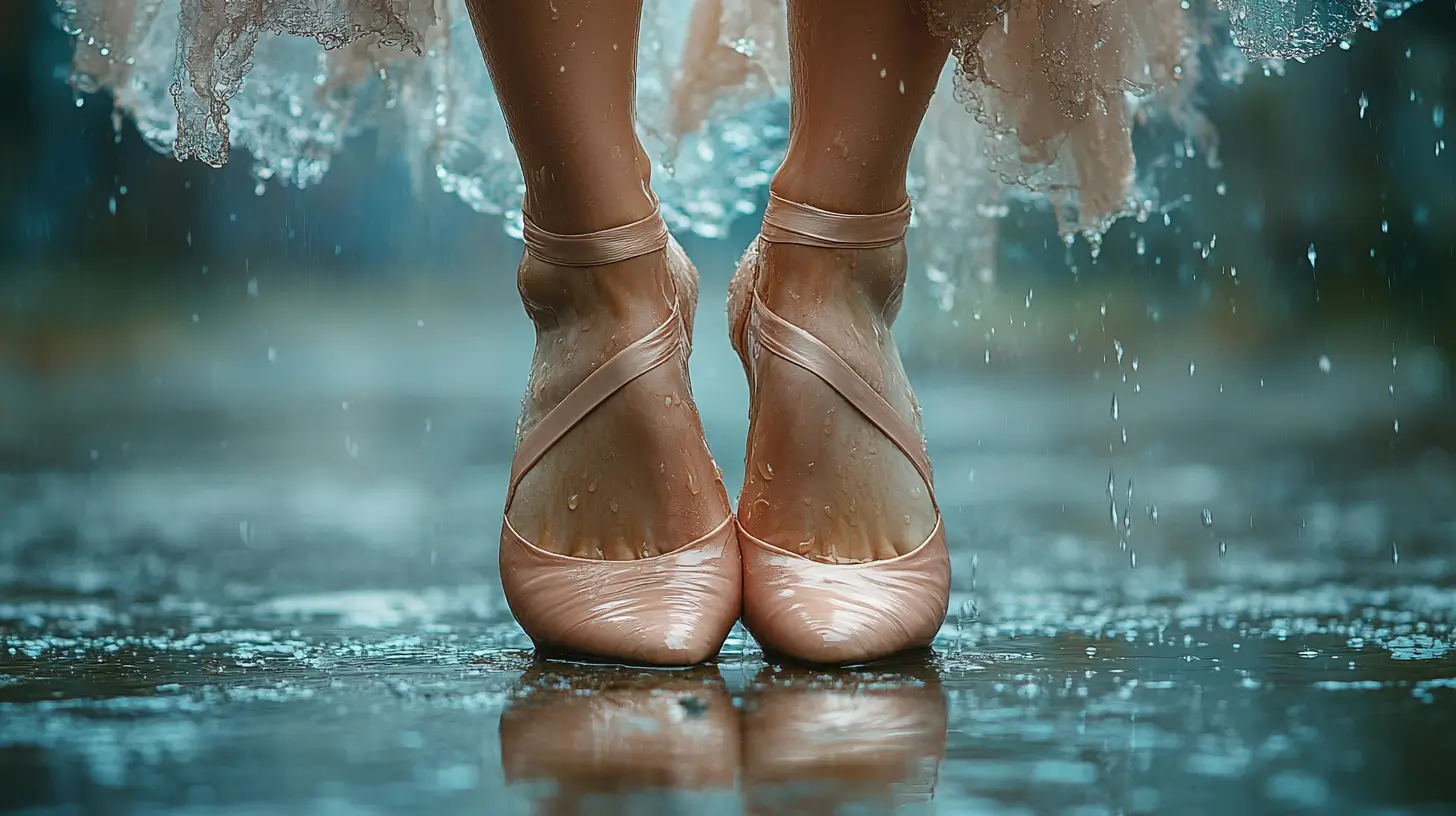 Finishing touches on pointe shoes