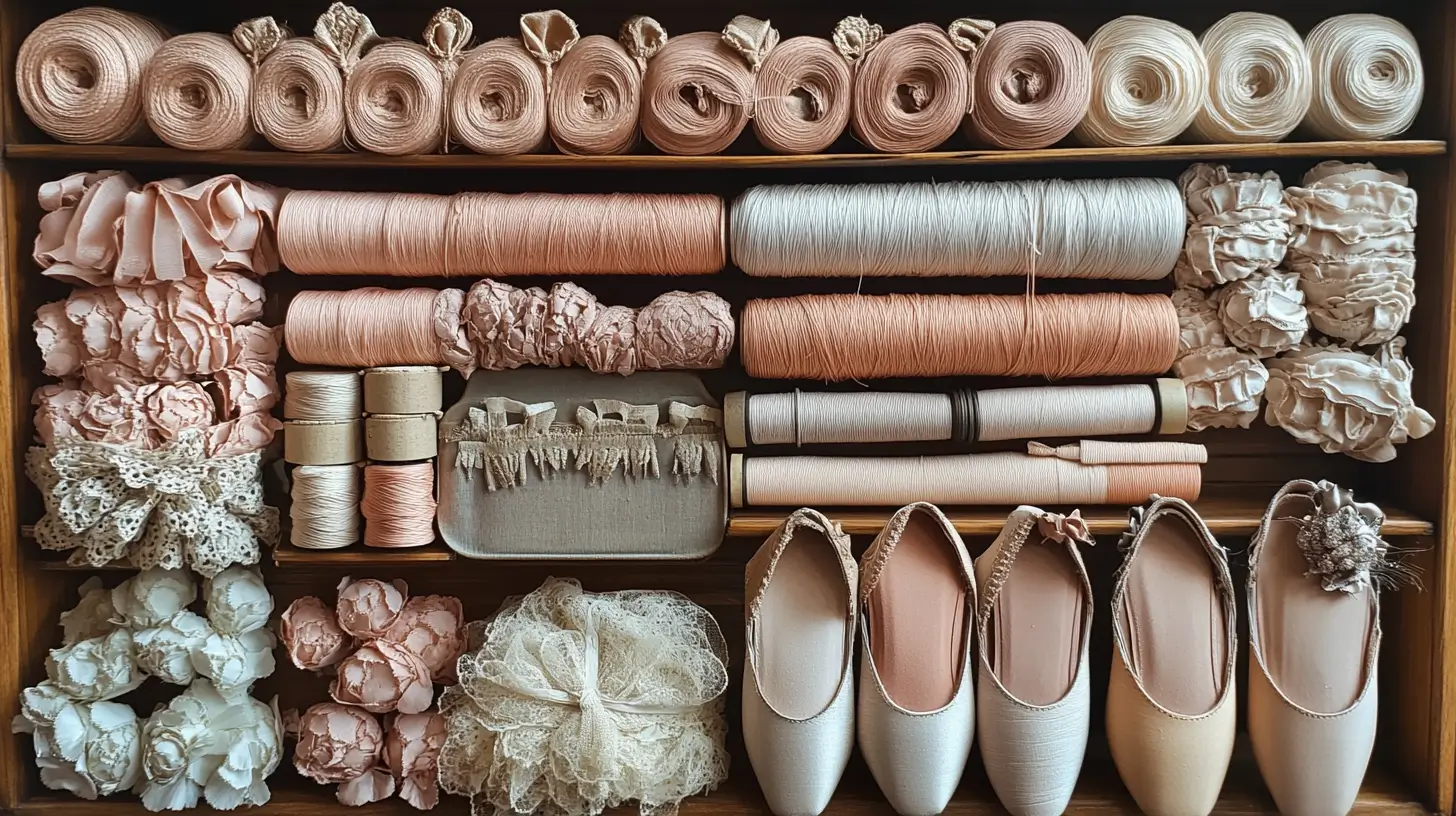 materials and tools needed for sewing pointe shoes