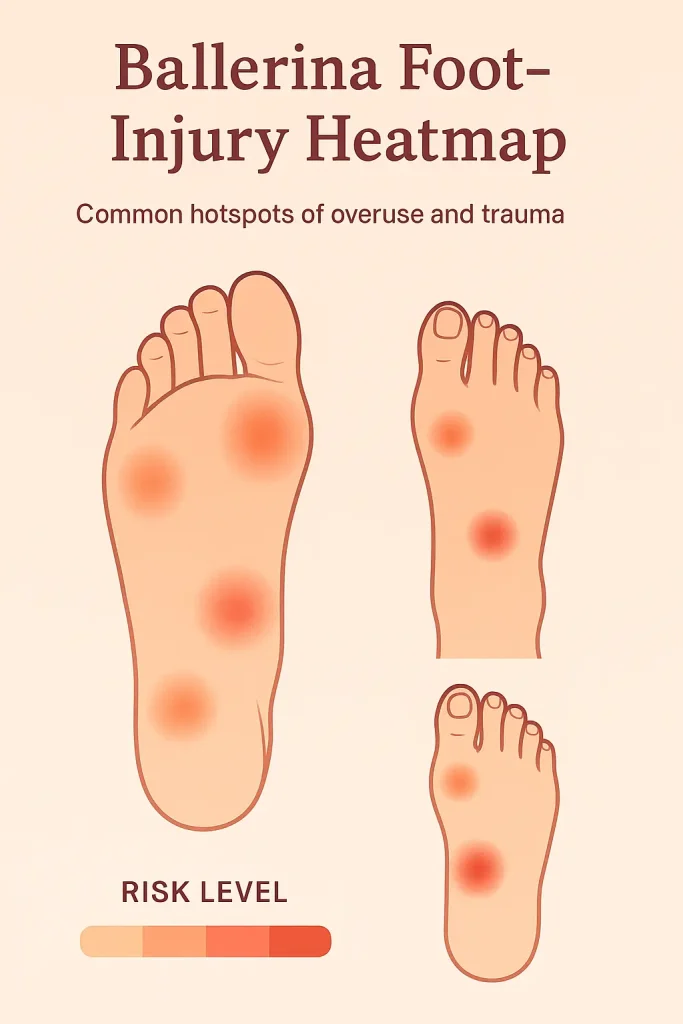 Ballerina foot injury heatmap