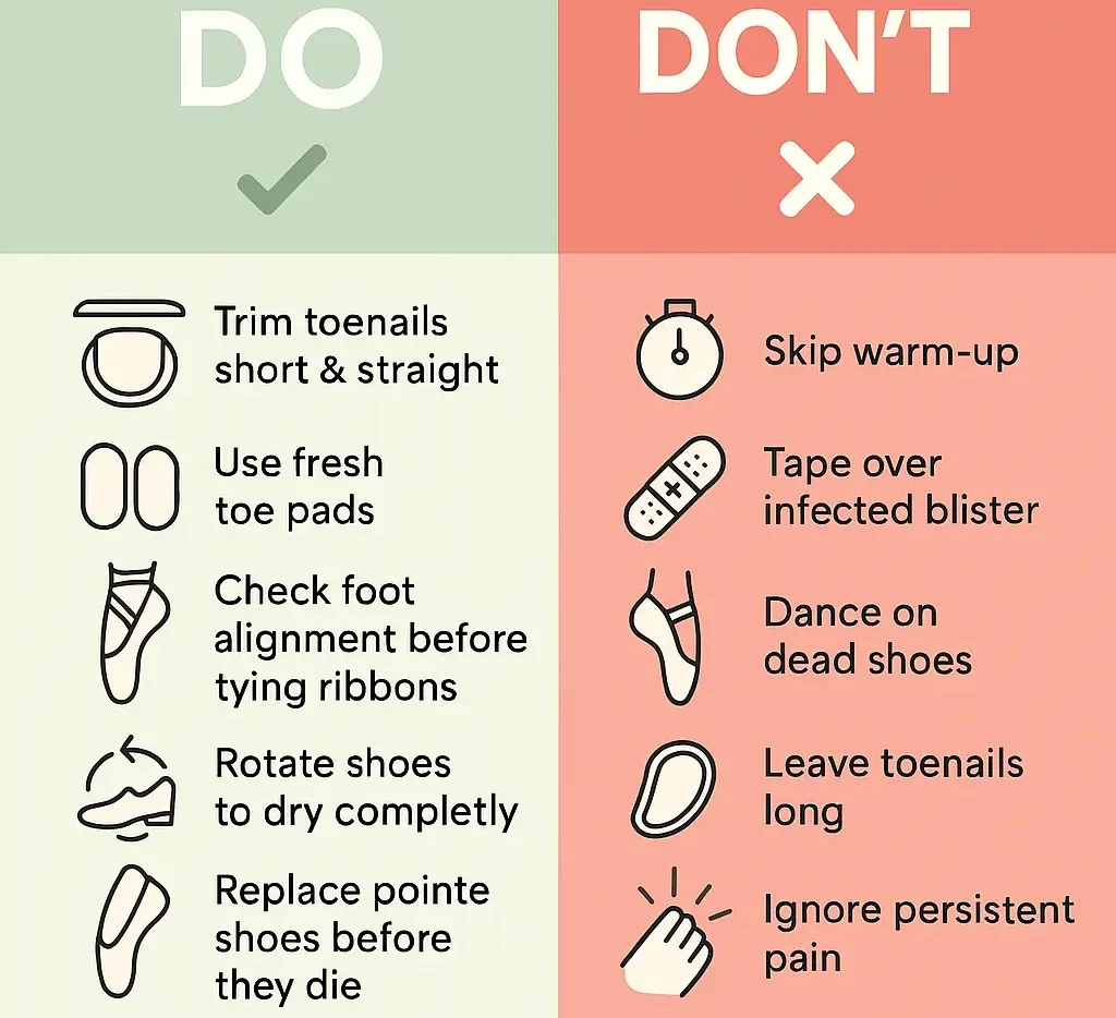 Dos & don’ts in pointe prep